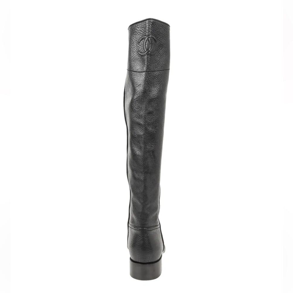 CHANEL 2014 interlocking CC logo riding tall boots equestrian 38.5 - Picture 13 of 16